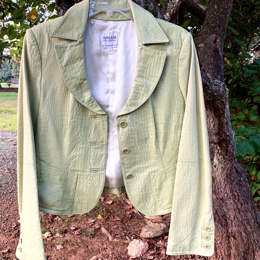 ARMANI COLLEZIONI LIGHT LIME GREEN JACKET